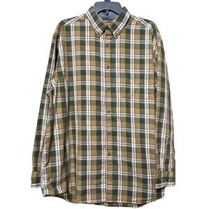 Men's Casuals Roundtree & Yorke Button-Down Casual Shirt Plaid Cotton Size XL